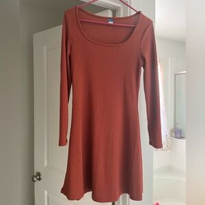 ON burnt orange thick ribbed dress